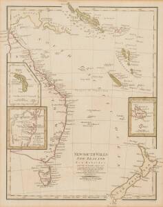 "New South Wales, New Zealand, New Hebrides and the Islands adjacent" by Robert Wilkinson [London, 1808], window mounted, framed & glazed, overall 39x46cm. {Tooley 1363}.