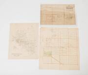 CAMBERWELL: Collection of maps, noted 1854 Indenture creating Union Road (now Victoria Road); "Plan of Valuable Allotments at Boroondara" [c1860]; "Prahran-Boroondara" [c1870]; "Plan of the Shire of Boroondara" [c1880]; "Boroondara, County of Bourke" [191