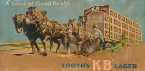 WALTER JARDINE [1884-1970]: "A Load of Good Health. Tooth's KB Lager" c. 1930s colour lithograph on card, signed in image lower left; 30.1 x 60.7cms. 