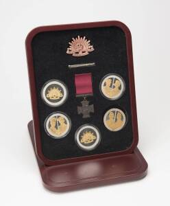 Sands of Gallipoli "Men of Valour Collection" medallion set in presentation box with replica Victoria Cross, limited edition 2038/2500.