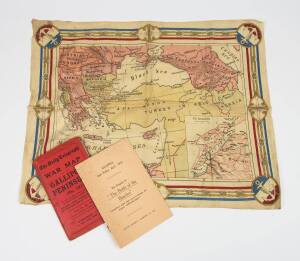 GALLIPOLI: "The Daily Telegraph War Map of the Gallipoli Peninsula (No.12)" by Alexander Gross, laid down on linen and contained within a protective cover; 87 x 55.5cms; together with, circa 1920 cloth map of Asia Minor with insert featuring The Dardenell