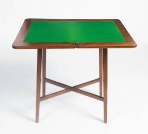 An oak fold-over card table by Chinese cabinet maker Tock & Co. of Melbourne, early 20th Century