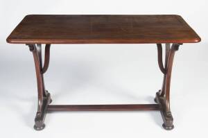 A cedar sofa table, mid 19th Century.