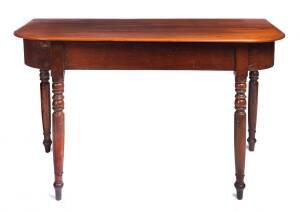 An early D-end side table, Australian cedar with ring turn legs, circa 1830. 69cm high, 123cm wide, 55cm deep