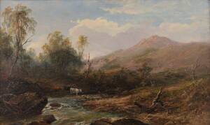 JAMES HOWE CARSE [1819-1900]: Mount Beckwith, oil on board, signed lower centre "J.H.Carse", original gilt frame with title and artists name plate lower centre. 38 x 23cm