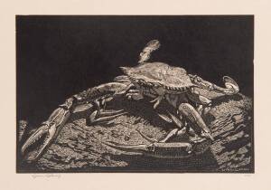 LIONEL ARTHUR LINDSAY [1874-1961]: The Crab, woodblock ed. 100, signed and editioned to margin, 14.5 x 21.5 cm