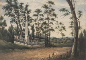 CHARLES NORTON [1826-1872]: Monumental bush grave, watercolour, 20.5 x 29.5 cm.  