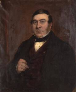 KNUT BULL 1811-1879 (attrib.) Portrait of Ebenezer Bicheno, oil on canvas, unsigned; 78 x 63cmProvenance: Purchased Edwards & Windsor, Hobart, Dec.11, 1985