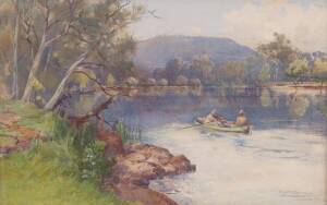 ALBERT HENRY FULLWOOD [1863-1930]: "Narrara Creek", watercolour signed, titled and dated lower right; 35 x 51cms.Possibly inspired by Henry Kendall's poem "Narrara Creek," an area located near Gosford where Kendall resided for several years. 