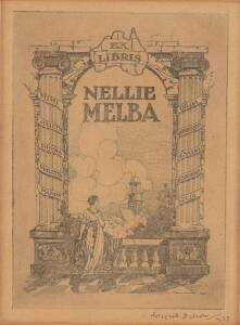 Dame "Nellie Melba" book plate etching, signed in pencil lower right Cyril Dillon 1927 (10 x 14cm); plus a Cyril Dillon etching "The Swimming Pool Coombe Cottage" 22/50 signed in pencil lower right, 26 x 26cm