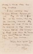 THE FLYING DOCTOR SERVICE: Flynn, John [1880-1951] autographed 3 page letter sheet headed "The Australian Inland Mission" and datelined "Assembly Hall, Melbourne 5/7/21" in which he thanks his correspondent for a donation and commenting "I am watching som - 2