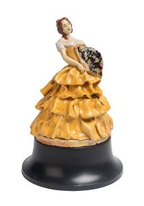 Marguerite Mahood (1901-1989) A hand modelled glazed earthenware figure of a Spanish dancer holding a fan