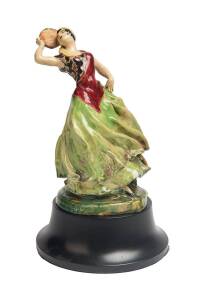 Marguerite Mahood (1901-1989) A hand modelled glazed earthenware figure of a Spanish dancer with a tambourine