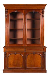 A glazed cedar bookcase, circa 1870