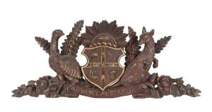 A carved and gilded Advance Australia Coat of Arms