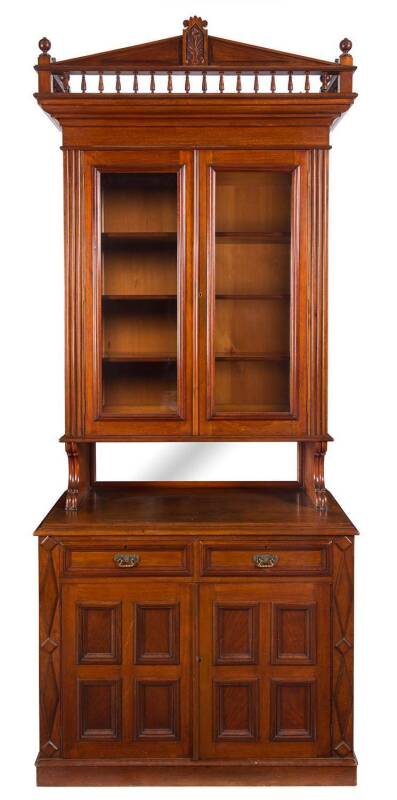 A glazed cedar bookcase, circa 1890