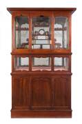 A glazed cedar display cabinet, circa 1890