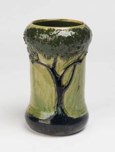 Charles Drew A glazed earthenware vase with applied stylised tree