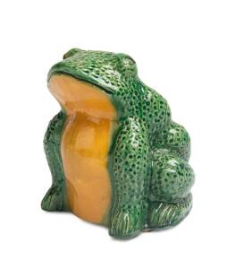 Bosley A green and yellow glazed earthenware frog