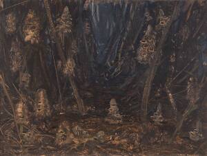 Neil Douglas (1911-2003) Woodland Undergrowth oil on board