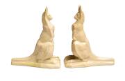 A pair of Atholl porcelain kangaroo bookends