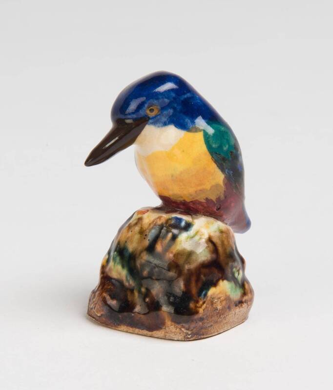 Grace Seccombe (1880-1956) A rare miniature glazed earthenware figure of a kingfisher