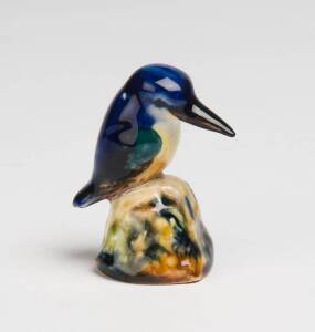 Grace Seccombe (1880-1956) A rare miniature glazed earthenware figure of a kingfisher