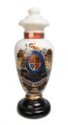 A large glass painted apothecary jar circa 1880