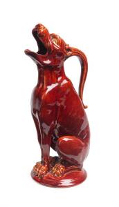 Burmantofts Pottery Leeds A glazed majolica hound jug