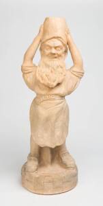 Bosley An unglazed earthenware figure of a garden gnome