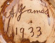 Alan James (act. circa 1932-1979) For Remued A wheel thrown glazed earthenware jardinière decorated with pomegranates and leaves - 2