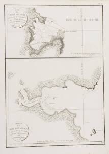 "Plan du Port Du Sud, de la Baie de la Recherche [and] Croquis de la Baie Des Moules" [together on one sheet] by d'Entrecasteaux [Paris, 1807], size 35x49cm. {Tooley 547}.