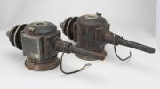 A pair of coach lamps, late 19th early 20th Century (electrified). 53cm each