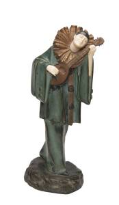 DIMITRI CHIPARUS and J.GAZAN "The Clowns Dream", gilt and patinated bronze with carved ivory, circa 1920, signed "GAZAN". 33cm. ♦  