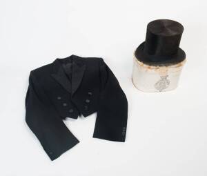 An English top hat and tails with original hat box.  
