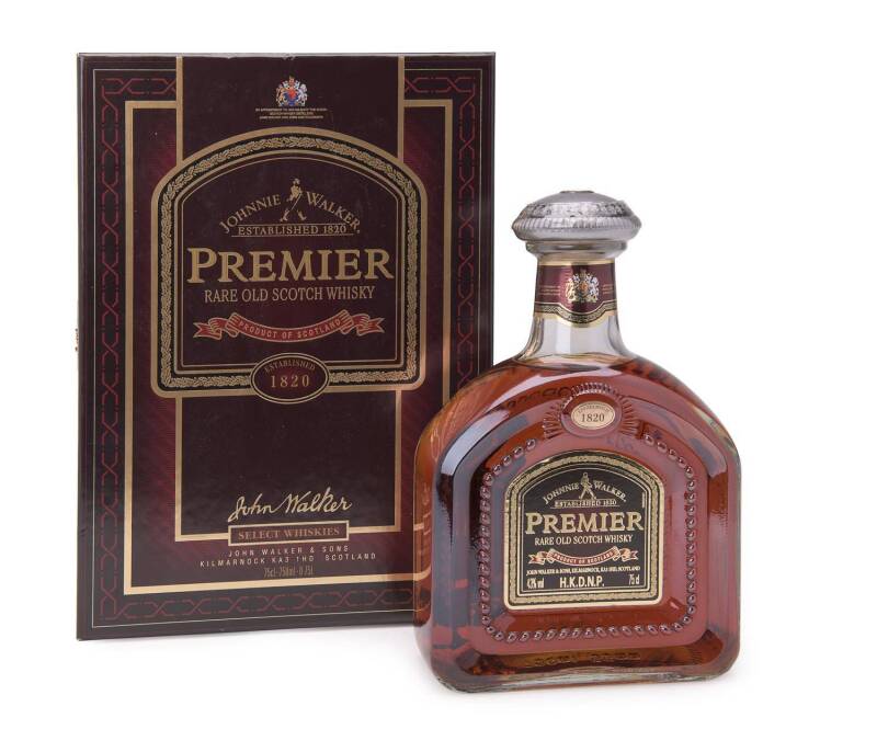 JOHNNIE WALKER Premier rare old scotch whisky in original presentation box. 