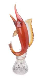 A Murano style glass marlin fish statue. 66cm