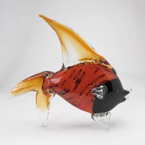 A Murano style glass fish statue. 44cm high