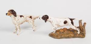 Royal Doulton "Pointer" porcelain dog statue [HN2624], length (30cm); together with a Goebel German porcelain "Pointer" statue, length (24cm)