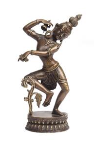 A Western Tibetan bronze figure of a dancing Vajrapani, 20th Century, 40cm high