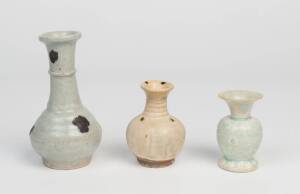 Three Qingbai vases, Yuan dynasty and later. 9cm to 16.3cm highProvenance: The Dr. Steven Zador Collection.