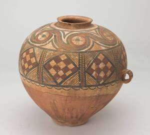 A Chinese earthenware vessel, Neolithic period in style but probably later. 28cm high.