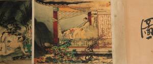 Chinese scroll with a series of 8 erotic scenes, mid 20th Century. 260cm long