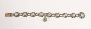 A Russian silver & enamel bracelet & egg pendant