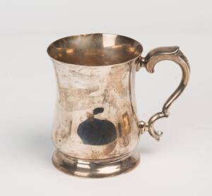A George VI sterling silver baluster shaped beer mug by Edward Vander, Sheffield 1945, 12 cm high, 320 grams