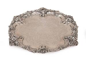 A sterling silver salver by Horace Woodward of London, 1874. &nbsp;