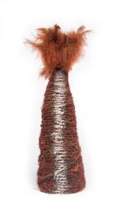 A Ceremonial Headdress, Mornington Island, Queensland (2003), cane binding, bark, human hair string, feathers and natural earth pigments, 43cm highProvenance: The Alex & Annette Hood Collection, NSW 