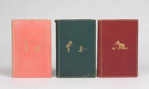 A.A.MILNE: "Winnie The Pooh" [Lond, 1926] first edition green cloth boards with gilt embossed pictorial cover and lettering on the spine; "Now We Are Six" [Lond. 1927] first edition with red boards and gilt embossed pictorial cover and title on the spine;