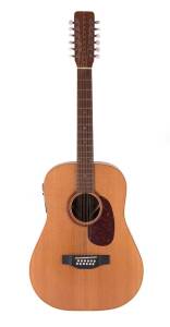 DOUG EATON 12 string guitar, custom built for Alex Hood in 2002, features superb cuts of native Australian timber including fiddleback blackwood back ,with hard case.&nbsp;Provenance: The Alex & Annette Hood Collection, NSW&nbsp;