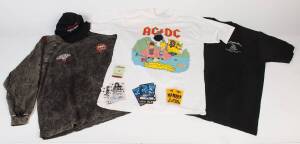 HEAVY METAL: A collection of Australian Tour memorabilia including crew T-Shirts, a crew Itinerary, crew passes, equipment stickers and labels, for KISS, AC/DC, Metallica, Guns N Roses, Alice Cooper, Pantera, Megadeth, Motley Crue, etc.&nbsp;